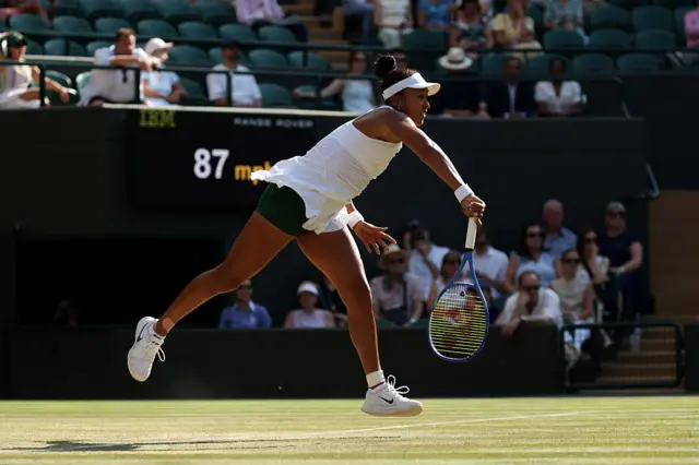 Naomi Osaka of Japan serves