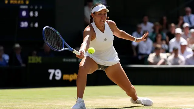 Jessica Pegula of United States plays a forehand