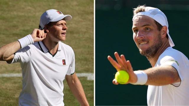 Split image of Jannik Sinner and Jan-Lennard Struff
