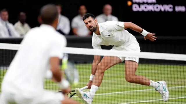 Novak Djokovic of Serbia in action