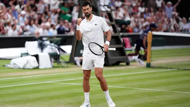 Novak Djokovic of Serbia celebrates