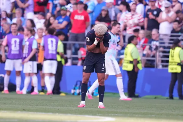 Antonee Robinson (5) of USA reacts after conceding a goal