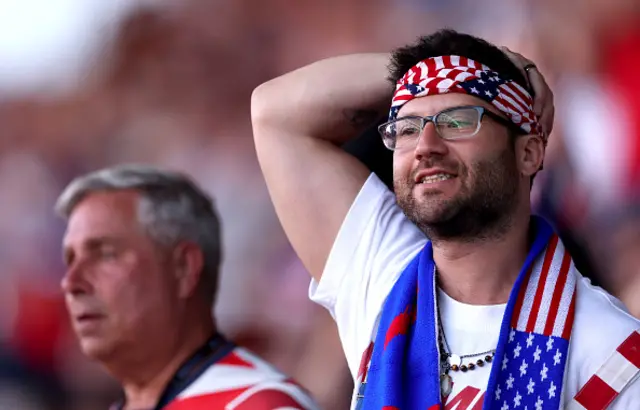 United States fans react in the stands