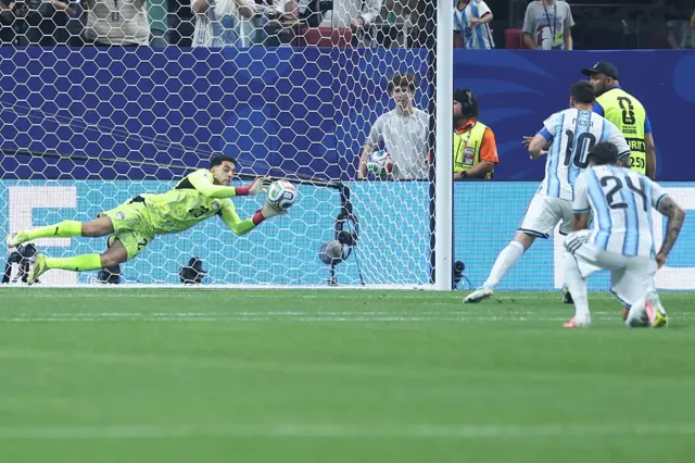 Lionel Messi has a penalty saved