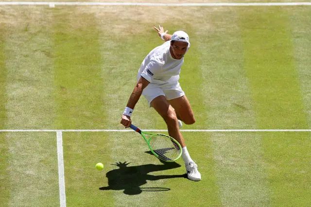 Jan-Lennard Struff of Germany plays a backhand