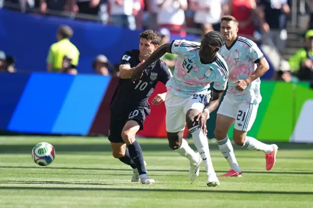 Pulisic of Usa in action against Amadou Onana