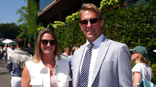 Lewis Moody and wife Annie at Wimbledon