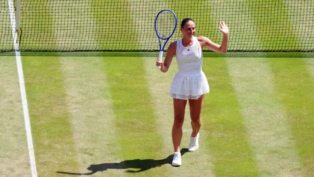 Marta Kostyuk celebrates