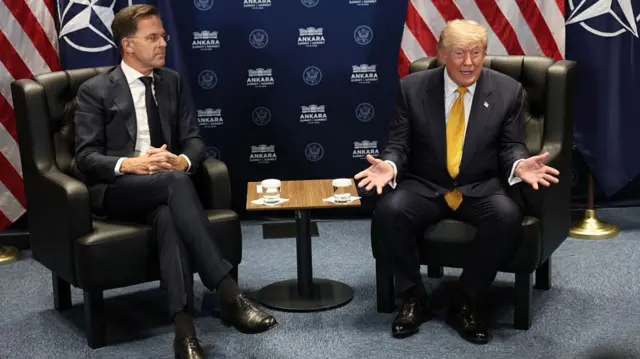 Mark Rutte and Donald Trump
