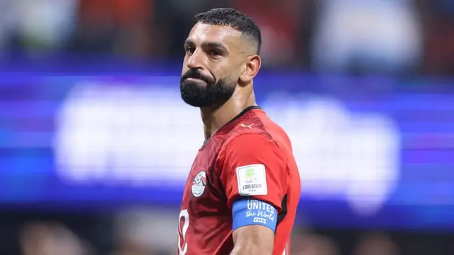 Mohamed Salah of Egypt looks dejected during the FIFA World Cup 2026 Round of 16 match between Argentina and Egypt at Atlanta Stadium on July 07, 2026 in Atlanta, Georgia