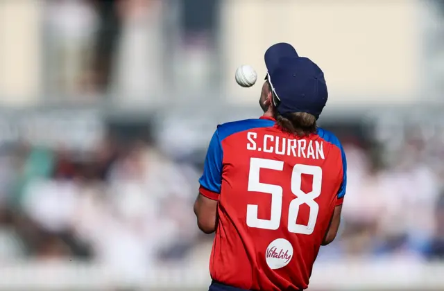 Sam Curran takes a catch to dismiss Vaibhav Sooryavanshi