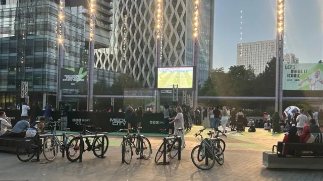 MediaCity fans gather to watch France v Morocco