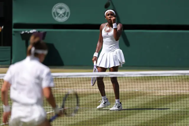 Coco Gauff celebrates