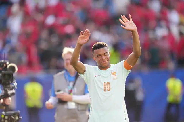 Kylian Mbappe (10) of France celebrates