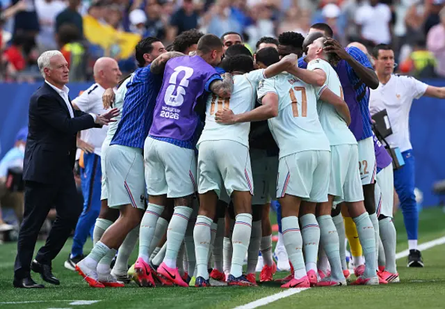 Players of France celebrate