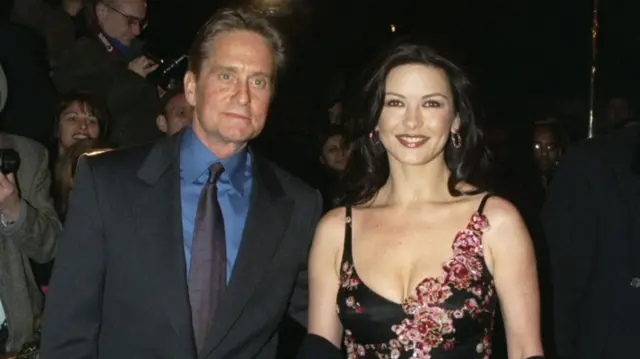 Michael Douglas and Catherine Zeta Jones in smart clothes