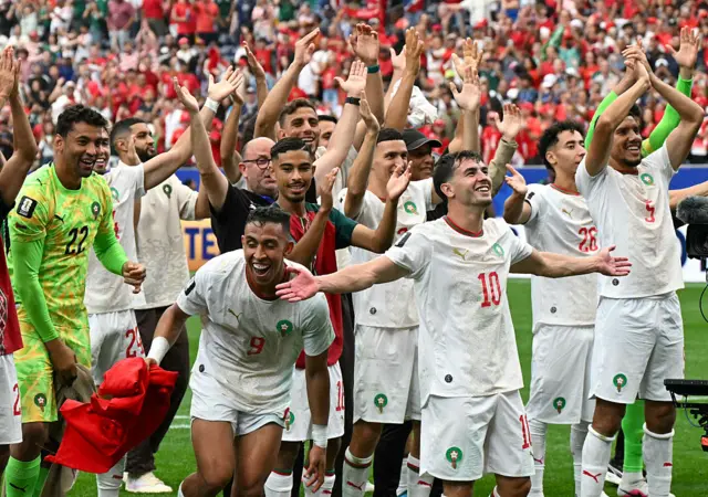 Morocco players celebrate