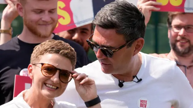 Bev Craig with Andy Burnham as her campaign launch