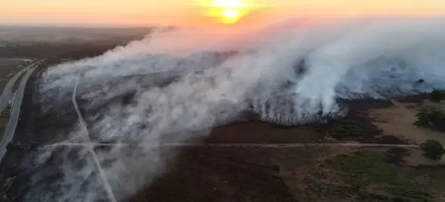 Smoke over heathland