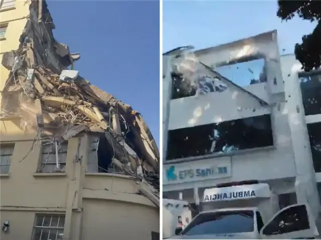 Damage has been seen across the west of the city, including at medical centres
