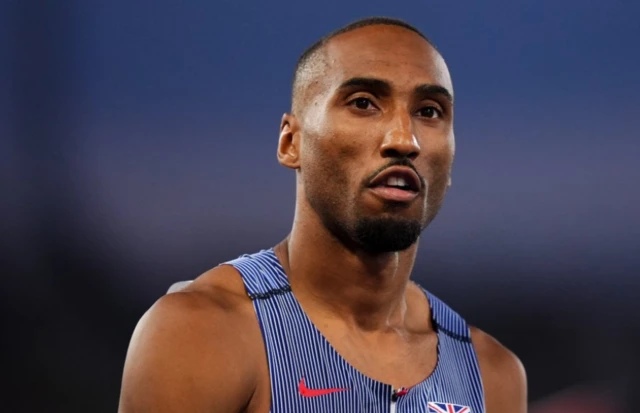 Matthew Hudson-Smith of Great Britain ahead of the Men's 400m Semifinal