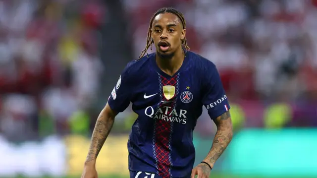 Bradley Barcola of Paris Saint-Germain