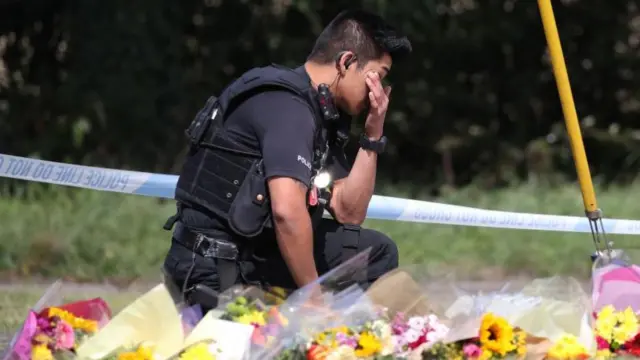 An officer at the scene of PC Harper's death in August 2019