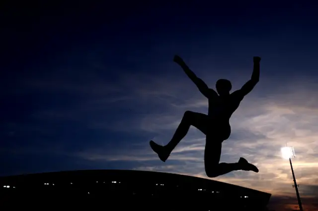 Gerson Balde of Team Portugal competes in the Men's Long Jump Final during day two of the 27th European Athletics Championships at Alexander Stadium on August 11, 2026 in Birmingham, England