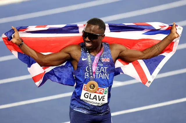 Romell Glave celebrates