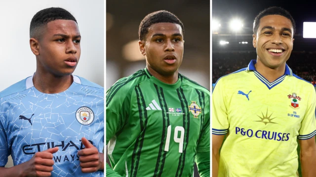 Shea Charles playing for Manchester City, Northern Ireland and Southampton
