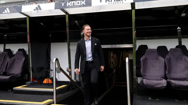 Matthias Jaissle walking out onto the St James Park pitch