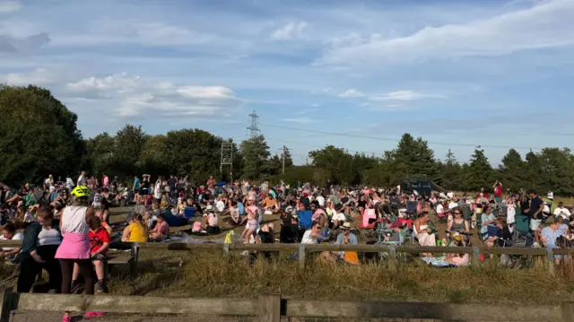 A field filled with those viewing the solar eclipse at Wynyard Planetarium near Stockton