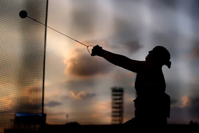 Charlotte Payne of Team Great Britain competes in the Women's Hammer Throw Final during day three of the 27th European Athletics Championships at Alexander Stadium on August 12, 2026 in Birmingham, England