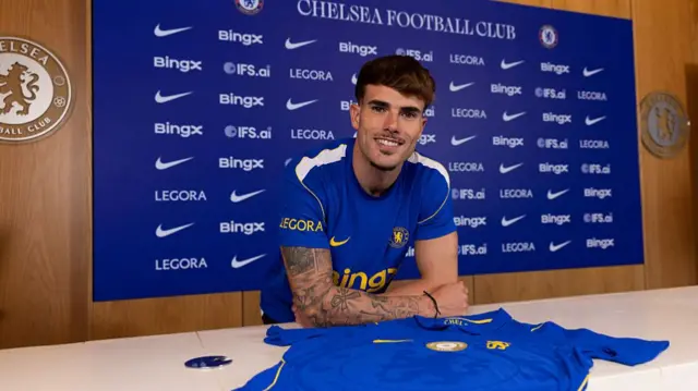 Chelsea Unveil New Signing Pep Chavarria at Chelsea Training Ground