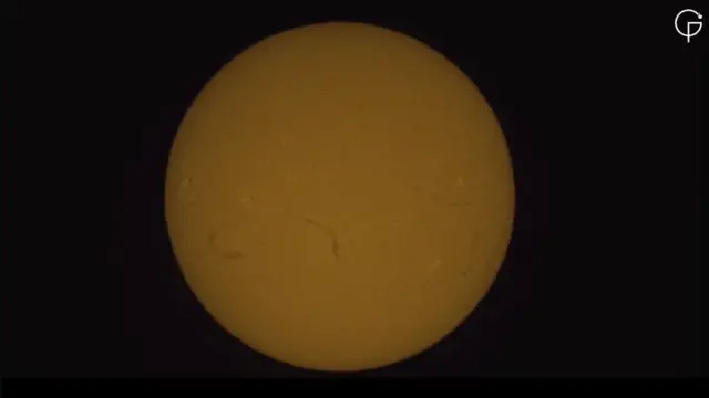View of the Sun as eclipse begins in London