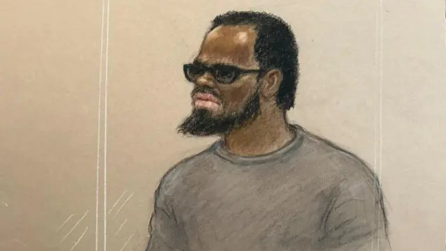Court drawing of Simon Levy appearing at the Old Bailey