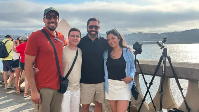 Yasmin Catricheo and her fellow scientist friends in Spain