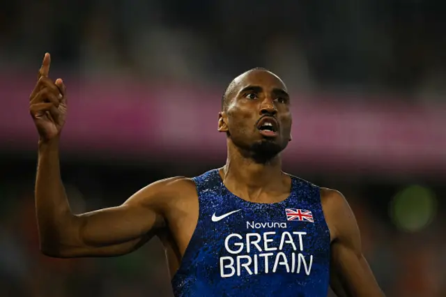 Britain's Matthew Hudson-Smith celebrates after winning the men's 400m final during the European Athletics Championships at Alexander Stadium in Birmingham on August 12, 2026