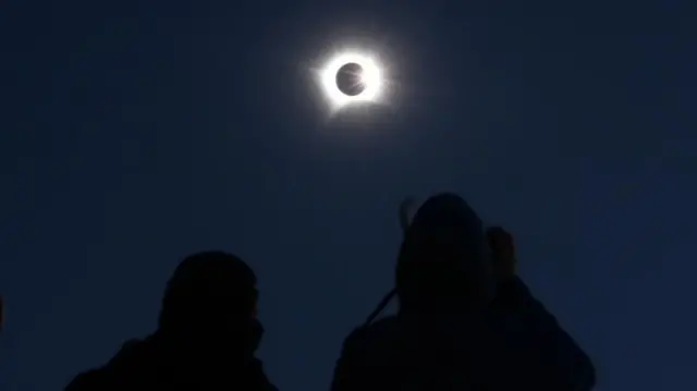 A view of the total eclipse from a cruise ship off the coast of Greenland.