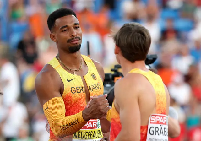 Leo Neugebauer of Team Germany and Amadeus Graeber of Team Germany shake hands