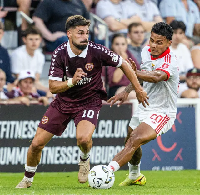 HT: Hearts 0-0 Benfica (agg 1-6)