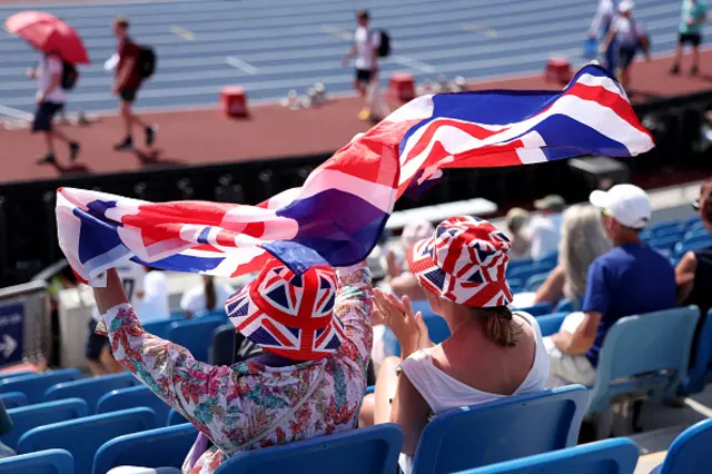 Fans of Team Great Britain show their support in the stands
