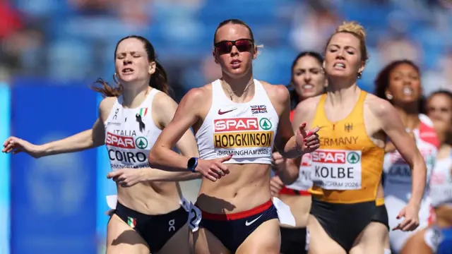 Keely Hodgkinson competes at the European Championships in Birmingham
