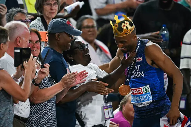 Matthew Hudson-Smith of Great Britain celebrates