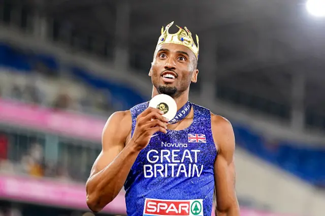 Matthew Hudson-Smith of Great Britain celebrates