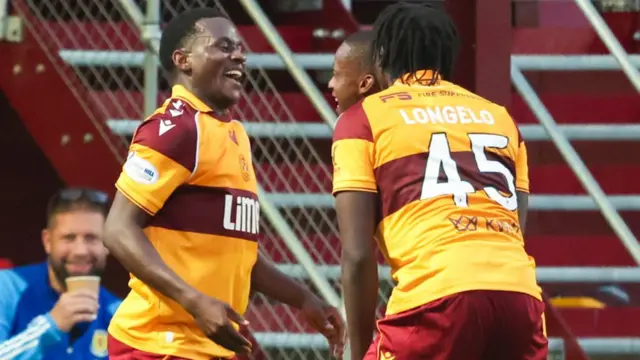 Motherwell players celebrate