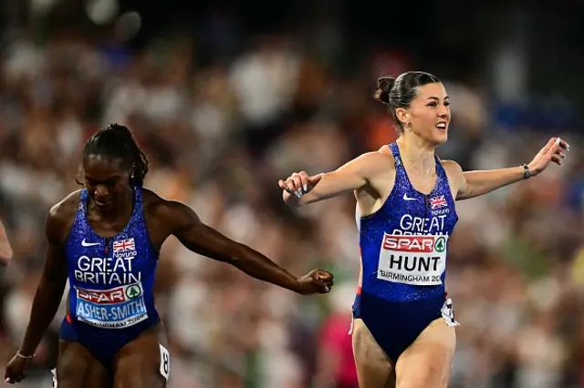 Amy Hunt crosses the line
