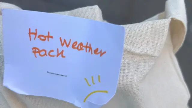 Hot weather pack for rough sleepers