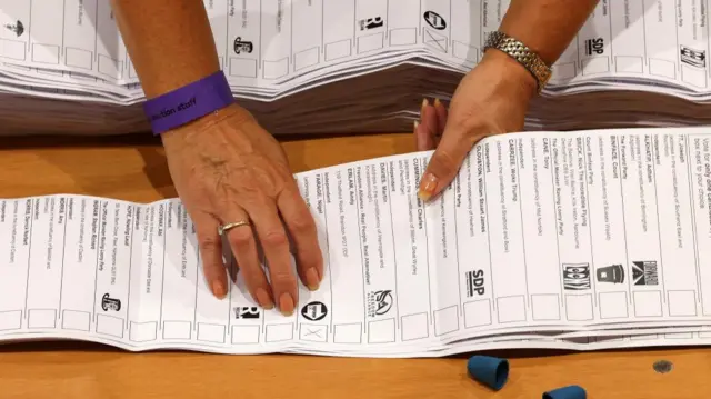 A ballot paper for the Clacton by-election