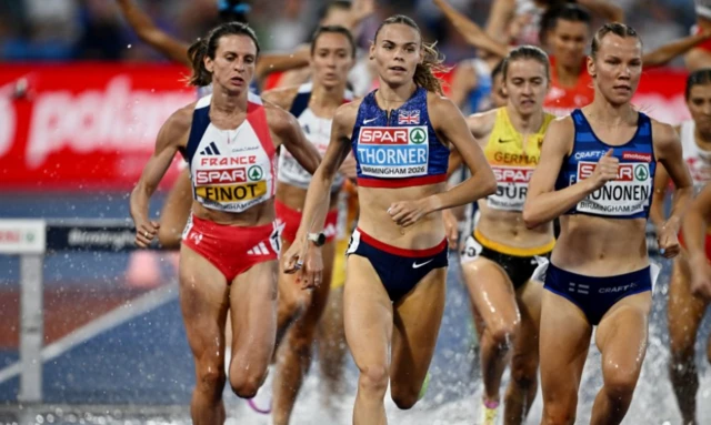 Great Britain's Elise Thorner in action during the Women's 3000m Steeplechase Final